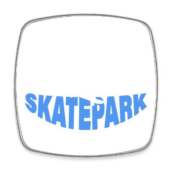 SKATEPARK - Magnet carré - blanc - Devant