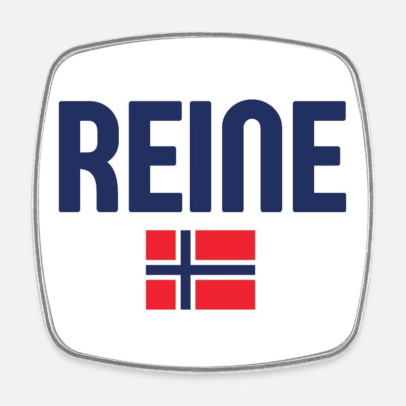 Reine-Norway Flag Design - Square fridge magnet - white
