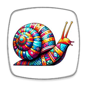 Schnecke - Viereckiger Kühlschrankmagnet - Weiß - Vorne