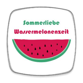 Sommerliebe Wassermelonenzeit - Viereckiger Kühlschrankmagnet - Weiß - Vorne