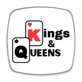 cartes, poker, jeux de cartes - Magnet carré - blanc - Devant