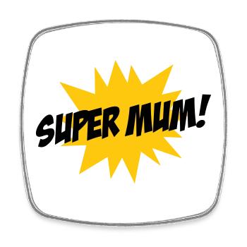 Super Mom - Mother's Day - Square fridge magnet - white - Front