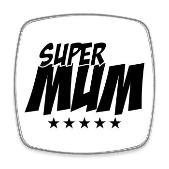 Super Maman - Fête des Mères - Magnet carré - blanc - Devant