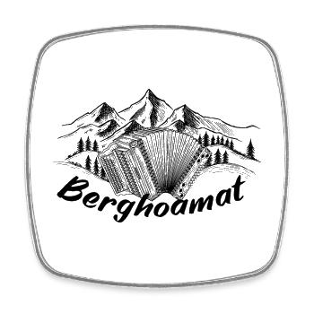 Harmonika Alpen - Berghoamat (b) | Ziac - Viereckiger Kühlschrankmagnet - Weiß - Vorne