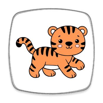 Tiger - Square fridge magnet - white - Front