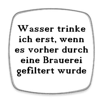 Wasser trinken - Viereckiger Kühlschrankmagnet - Weiß - Vorne