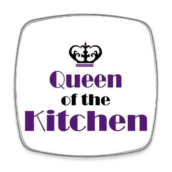 Women's Cooking Apron - Square fridge magnet - white - Front
