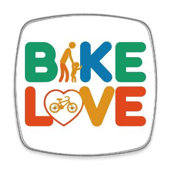 Bike Love Adventure - Viereckiger Kühlschrankmagnet - Weiß - Vorne