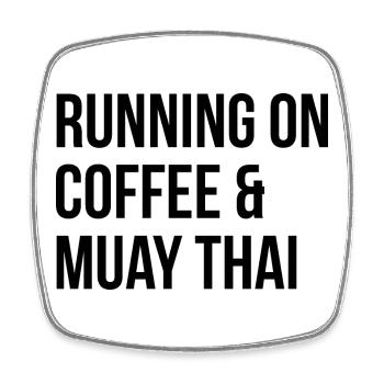 Muay Thai - Viereckiger Kühlschrankmagnet - Weiß - Vorne