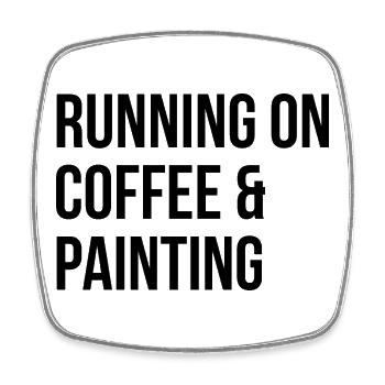 Painting - Square fridge magnet - white - Front