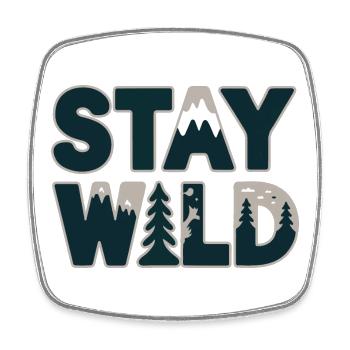 Mountain and Forest Adventure Design - Square fridge magnet - white - Front