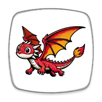 Dragon - Square fridge magnet - white - Front