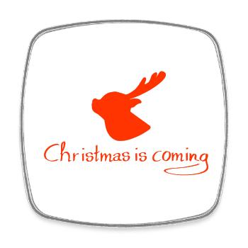 Christmas is coming - Viereckiger Kühlschrankmagnet - Weiß - Vorne