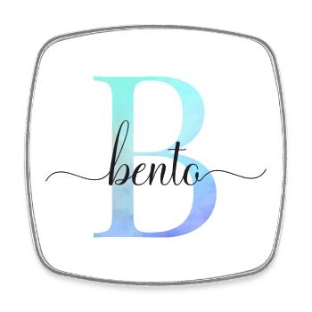 B| Monogramm | Name | Bento | Watercolor - Viereckiger Kühlschrankmagnet - Weiß - Vorne