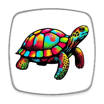 Tortue - Magnet carré - blanc - Devant
