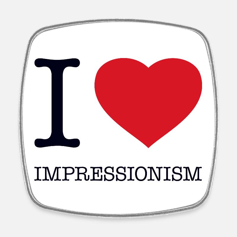 J’AIME IMPRESSIONSIM Impressionnisme - Magnet carré - blanc