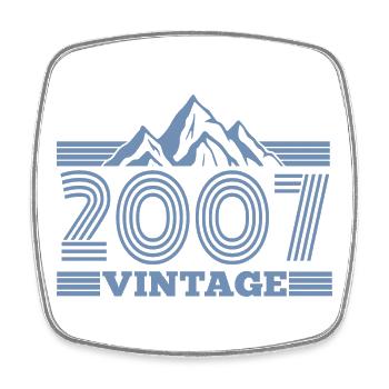 Geburtstag Jahrgang 2007 Retro Natur Berge - Viereckiger Kühlschrankmagnet - Weiß - Vorne