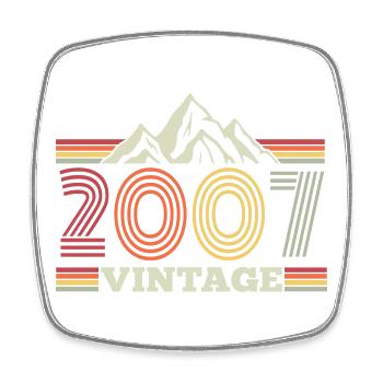 Geburtstag Jahrgang 2007 Retro Natur Berge - Viereckiger Kühlschrankmagnet - Weiß - Vorne