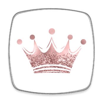 Königin/König Krone Glitter personalisierbar - Viereckiger Kühlschrankmagnet - Weiß - Vorne