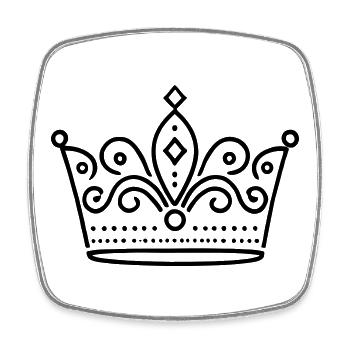 Couronne Reine/Roi personnalisable - Magnet carré - blanc - Devant