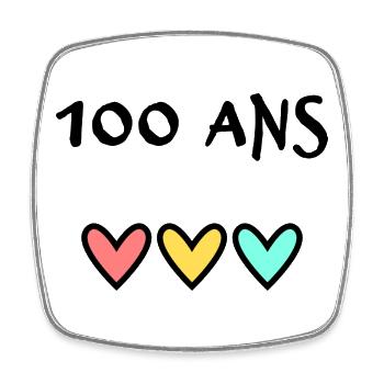 100. 100 JAHRE. 100-JÄHRIGES JUBILÄUM. GEBURTSTAG 100 - Viereckiger Kühlschrankmagnet - Weiß - Vorne