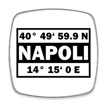 Napoli Koordinaten Stadt Italien Neapel - Viereckiger Kühlschrankmagnet - Weiß - Vorne