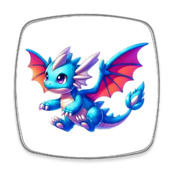 Dragon - Square fridge magnet - white - Front