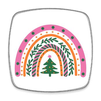Christmas over the Rainbow - farbenfrohe Weihnacht - Viereckiger Kühlschrankmagnet - Weiß - Vorne