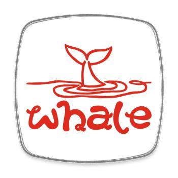 Le signe de la baleine (rouge) - Magnet carré - blanc - Devant