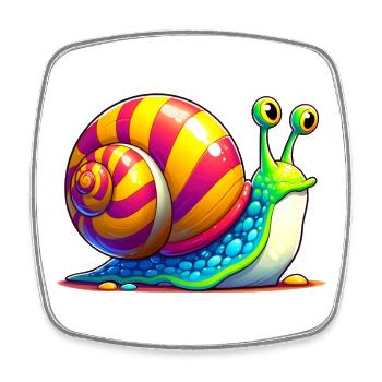 Schnecke - Viereckiger Kühlschrankmagnet - Weiß - Vorne