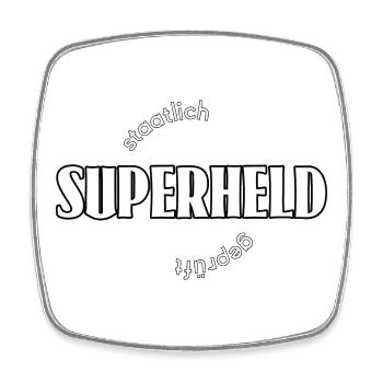 Superheld - Viereckiger Kühlschrankmagnet - Weiß - Vorne