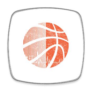 Graphique de battement de cœur de basket-ball - Magnet carré - blanc - Devant