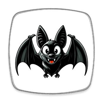 Fledermaus - Viereckiger Kühlschrankmagnet - Weiß - Vorne