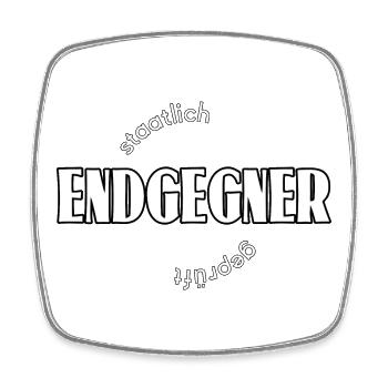 Endgegner - Viereckiger Kühlschrankmagnet - Weiß - Vorne