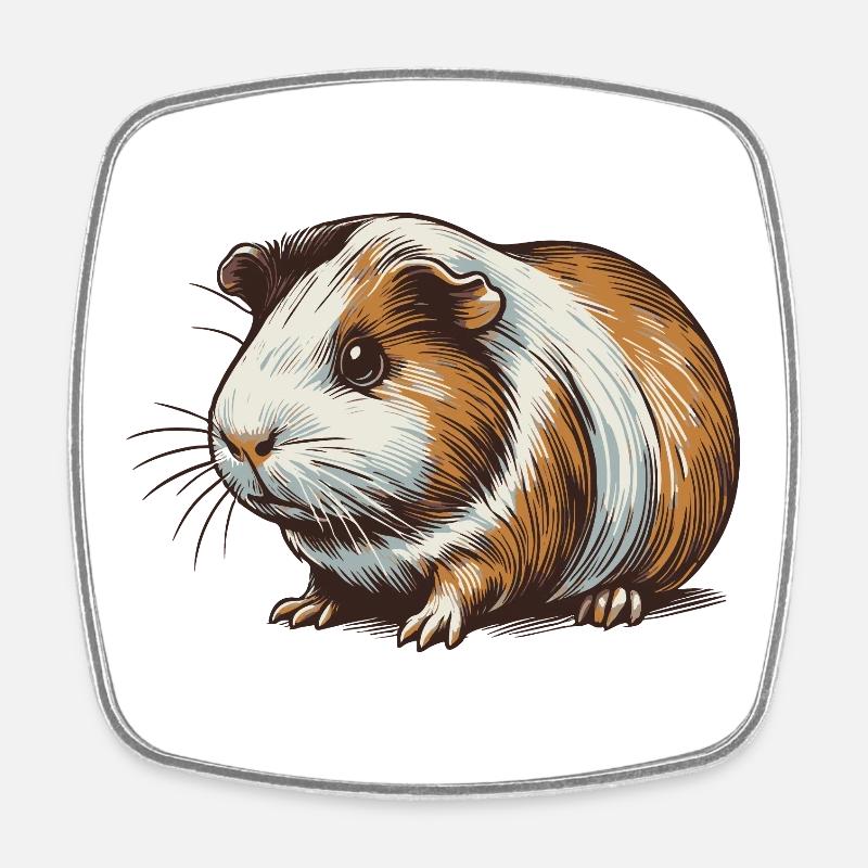 Guinea pig - Square fridge magnet - white