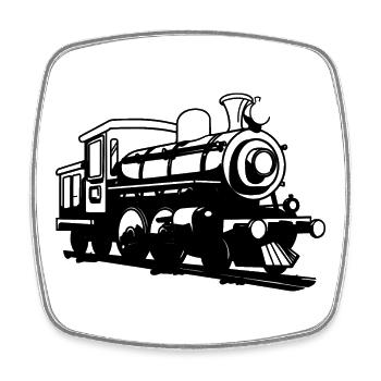 Locomotive - Square fridge magnet - white - Front