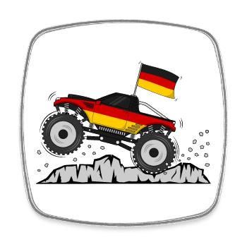 Monster Truck Germany Flag - Square fridge magnet - white - Front