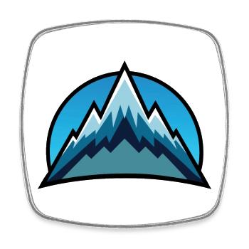 Mountains - Square fridge magnet - white - Front