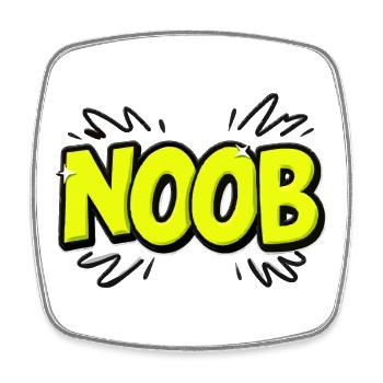 Noob - Viereckiger Kühlschrankmagnet - Weiß - Vorne