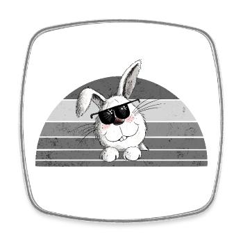 Rétro houblonné Pâques Cool lapin de Pâques Dicton de Pâques - Magnet carré - blanc - Devant