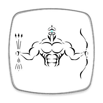 Alpha Archer Deluxe - Square fridge magnet - white - Front