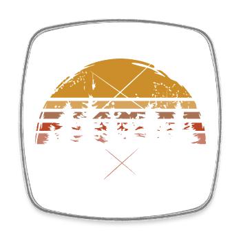 Design Rétro Forêt – Vintage Nature & Aventure - Magnet carré - blanc - Devant