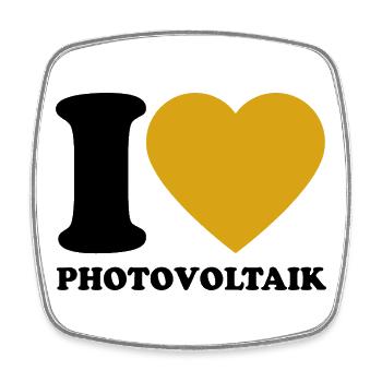 I Love Photovoltaik - Herz - Erneuerbare Energie - Viereckiger Kühlschrankmagnet - Weiß - Vorne