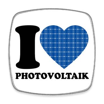 I Love Photovoltaik - Herz - Erneuerbare Energie - Viereckiger Kühlschrankmagnet - Weiß - Vorne