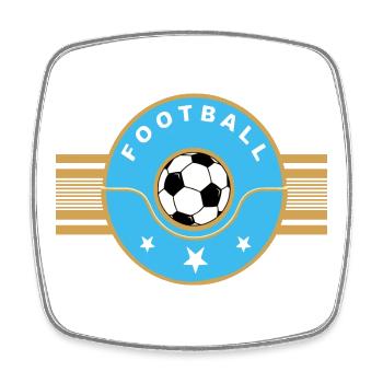 Fußball - Viereckiger Kühlschrankmagnet - Weiß - Vorne