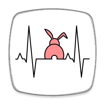 Lapin ludique avec des cœurs - Magnet carré - blanc - Devant