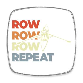 Row Row Row Repeat - Square fridge magnet - white - Front