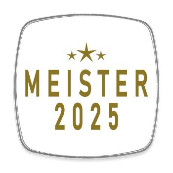 Meister 2025 - Viereckiger Kühlschrankmagnet - Weiß - Vorne