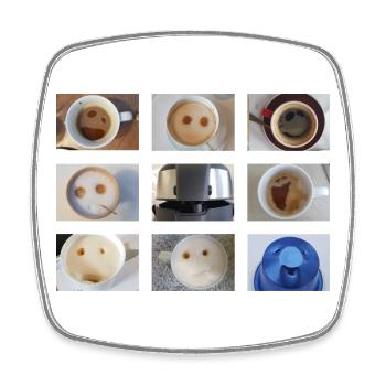 Kaffee Pareidolia - Viereckiger Kühlschrankmagnet - Weiß - Vorne