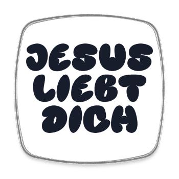 JESUS LIEBT DICH - Viereckiger Kühlschrankmagnet - Weiß - Vorne